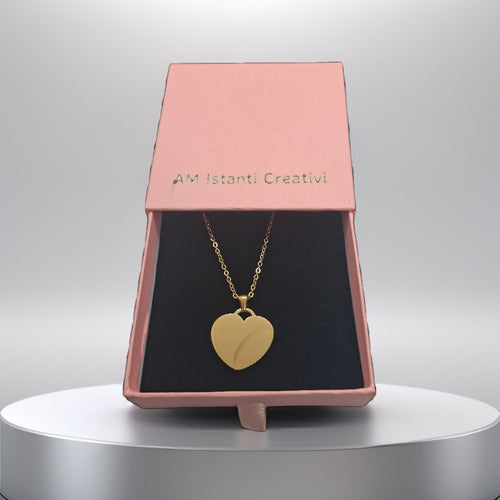 Collana Cuore Personalizzabile – Foto, Data o Dedica
