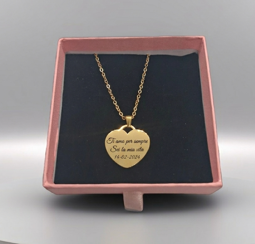 Collana Cuore Personalizzabile – Foto, Data o Dedica